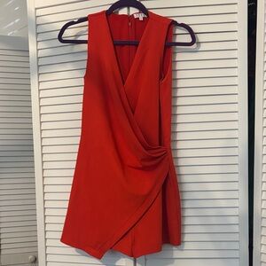 TCEC Vibrant Red Draped Mini Dress